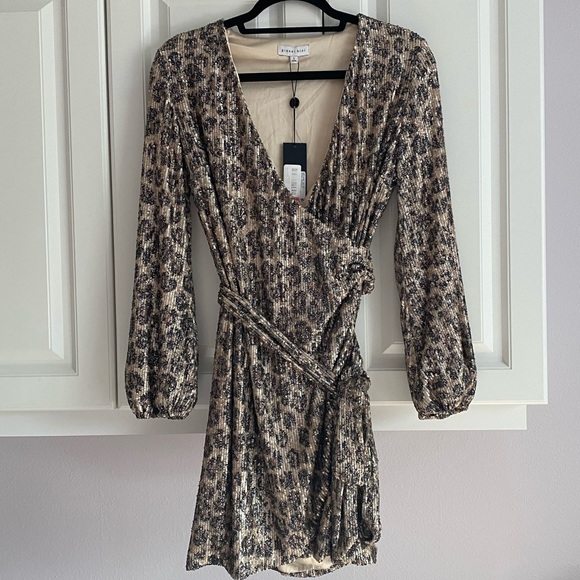 Leopard Print Wrap Dress - Picture 1 of 7